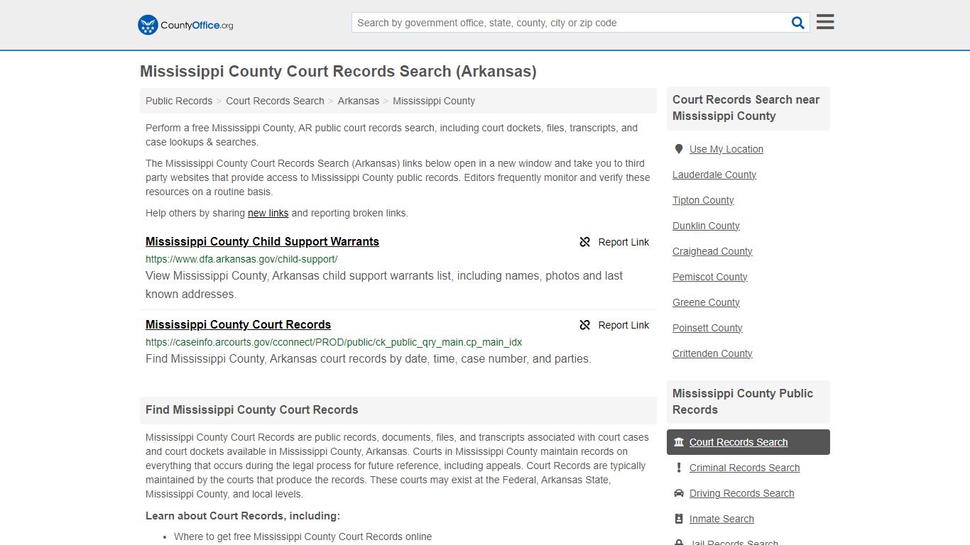 Mississippi County Court Records Search (Arkansas) - County Office
