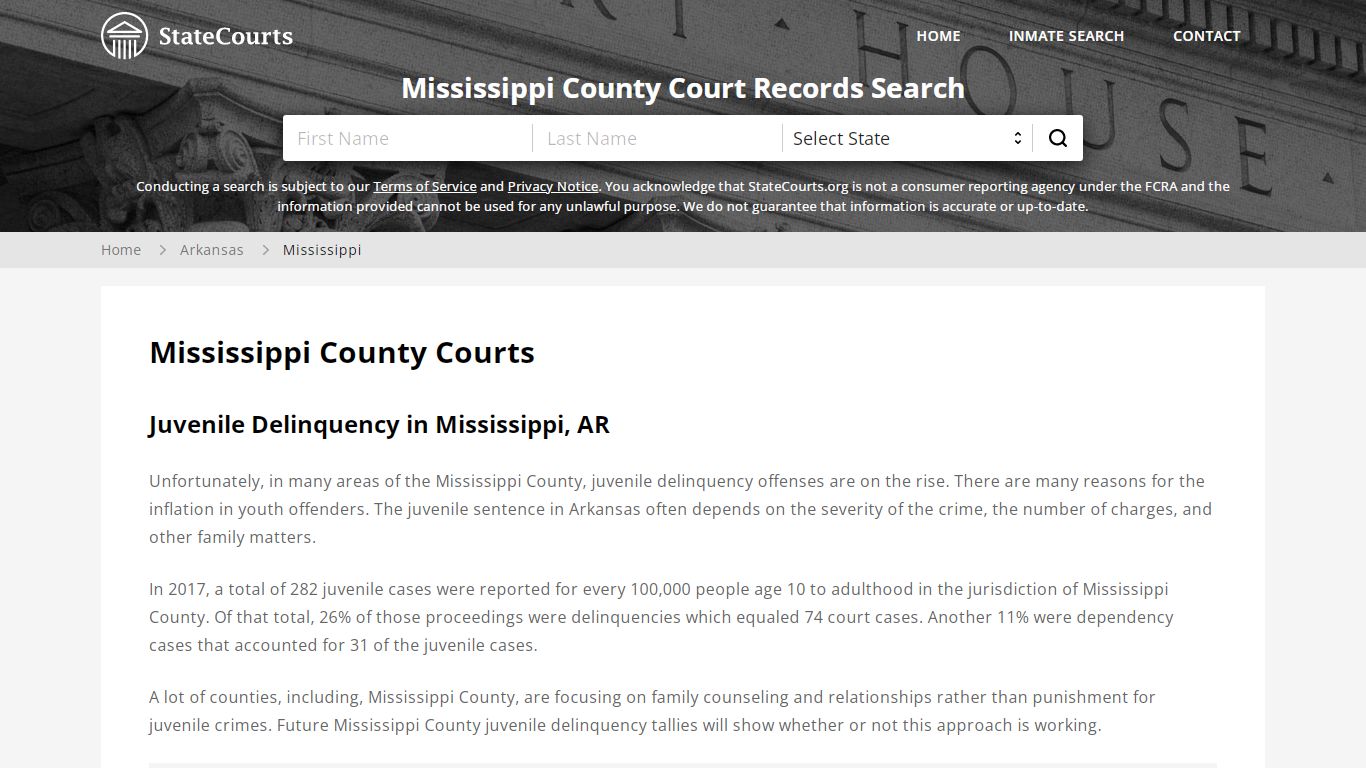 Mississippi County, AR Courts - Records & Cases - StateCourts