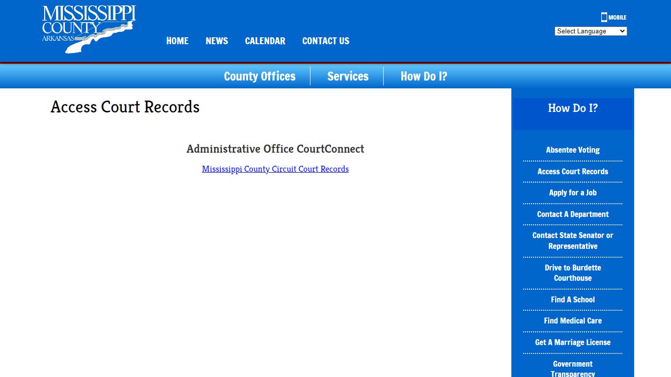 Access Court Records - Mississippi County, AR